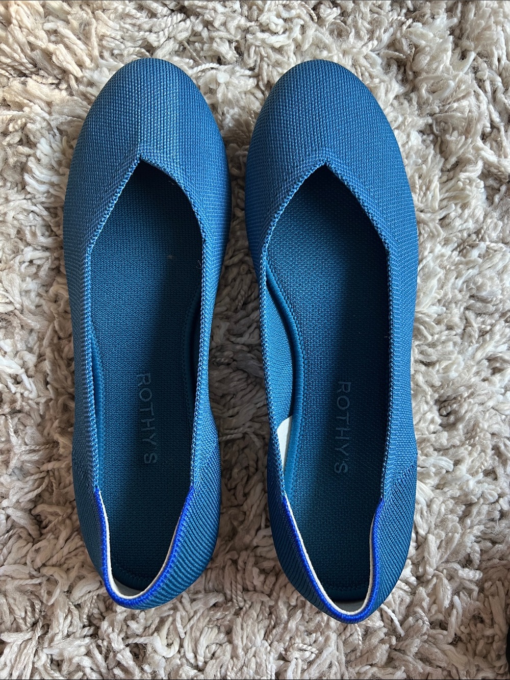 Rothy's Women's Teal Knit Ballet Flats